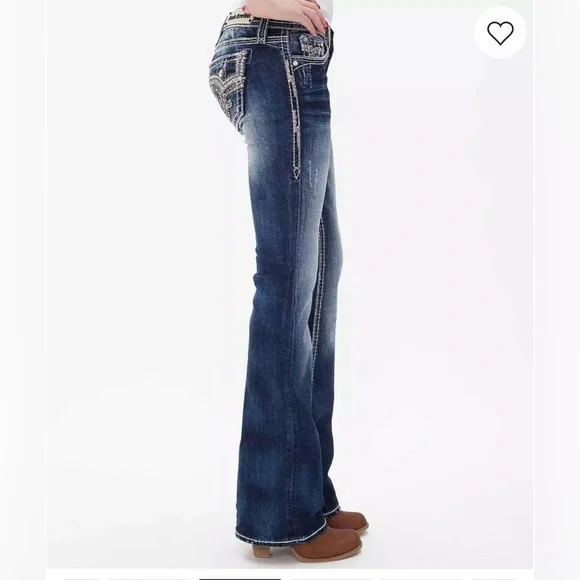 Rock Revival Betty boot Women's Dark Blue Boot Cut Jeans - Picture 3 of 16